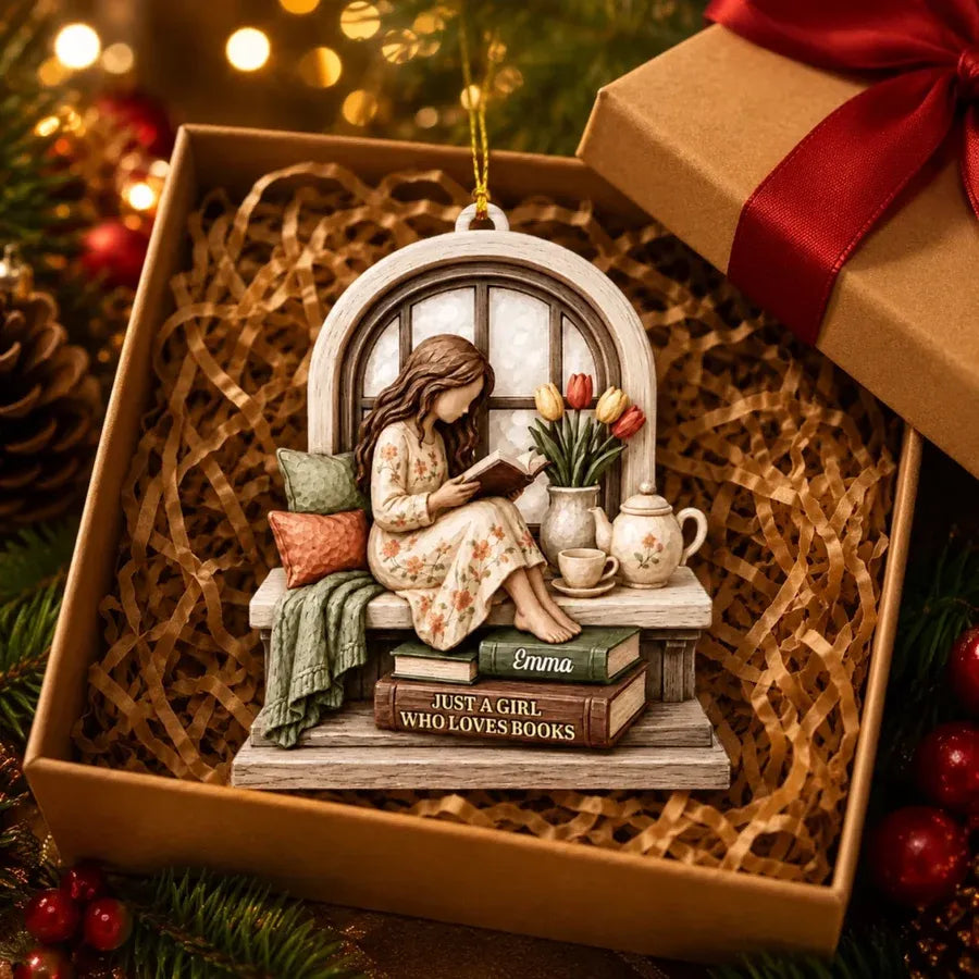 Custom Acrylic Reading Corner Ornament - Personalized Christmas Gifts For Book Lovers - A Cozy Chapter At Home