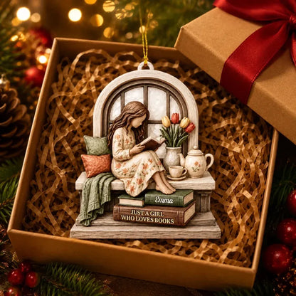 Custom Acrylic Reading Corner Ornament - Personalized Christmas Gifts For Book Lovers - A Cozy Chapter At Home