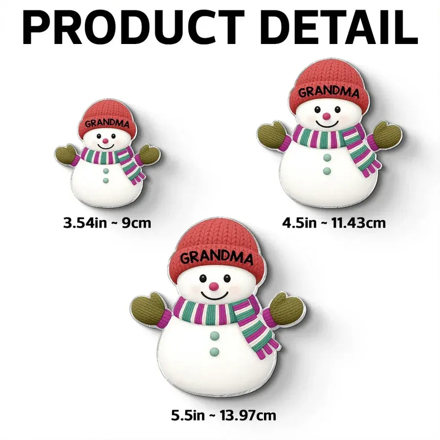 Acrylic Fridge Magnet Snowman Family Set | Festive Holiday Decoration, Perfect Gift for Grandparents and Family