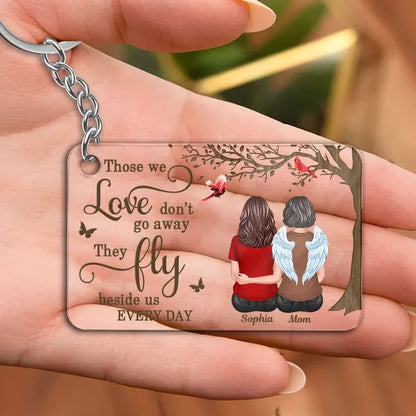 Acrylic Keychain with Mother Memorial Back View Design, Sentimental Keepsake, Perfect Gift for Love and Remembrance