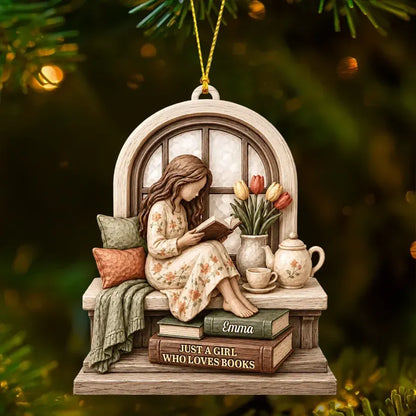 Custom Acrylic Reading Corner Ornament - Personalized Christmas Gifts For Book Lovers - A Cozy Chapter At Home